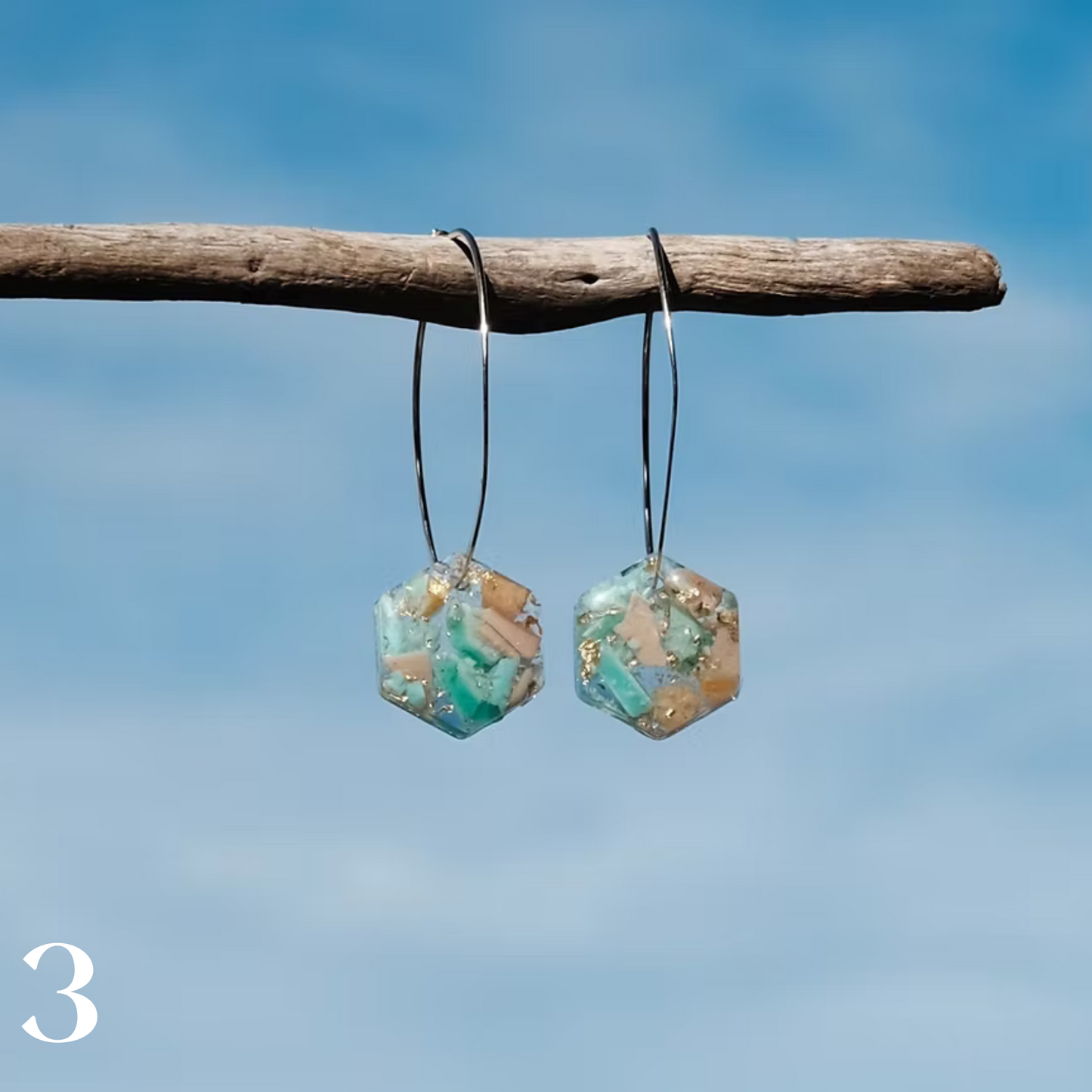 NEW Ocean Droplet Hex Hoops